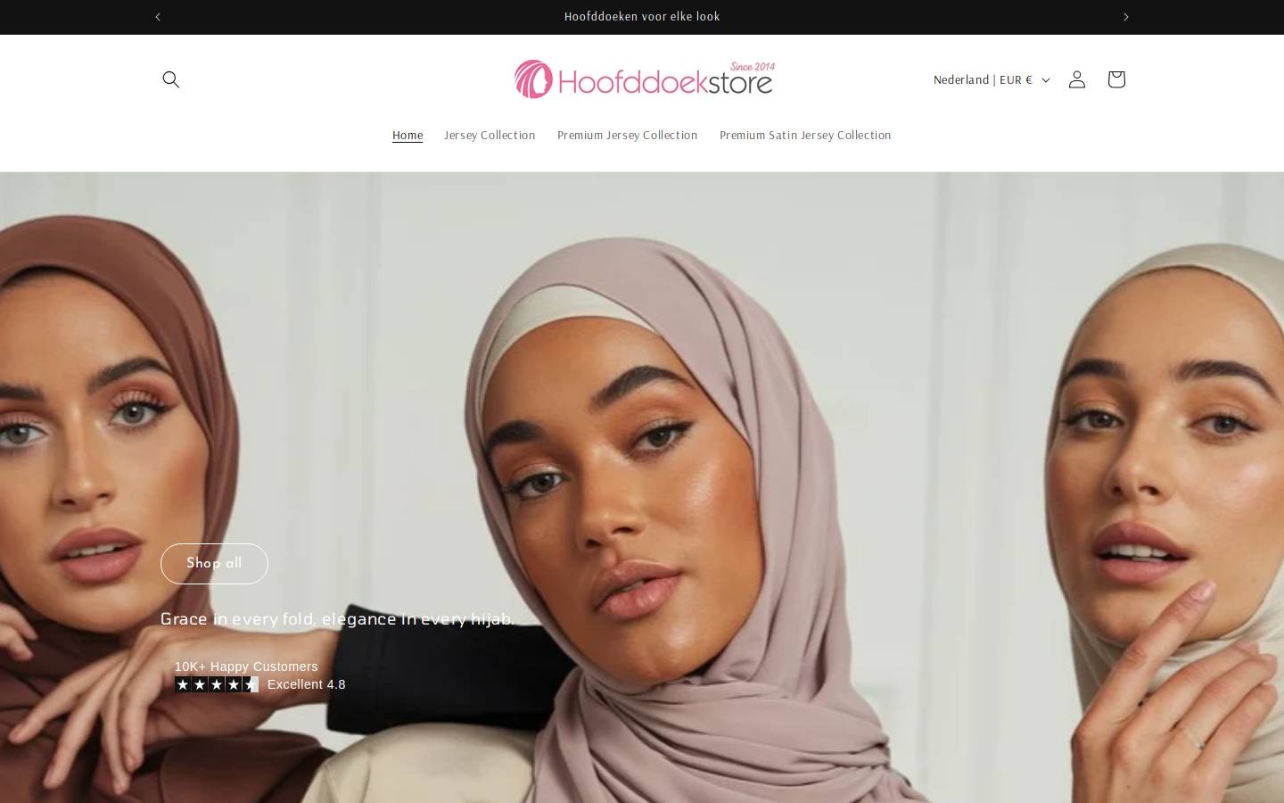 hoofddoekstore.nl homepage screenshot