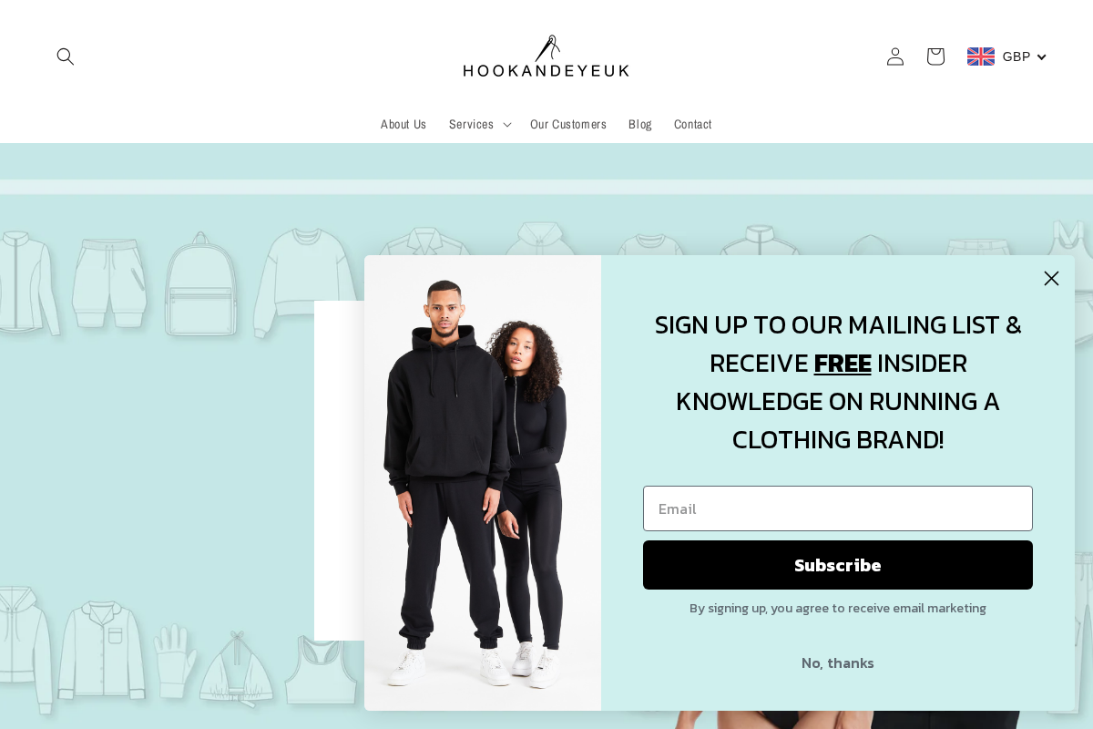 HOOK AND EYE UK homepage screenshot