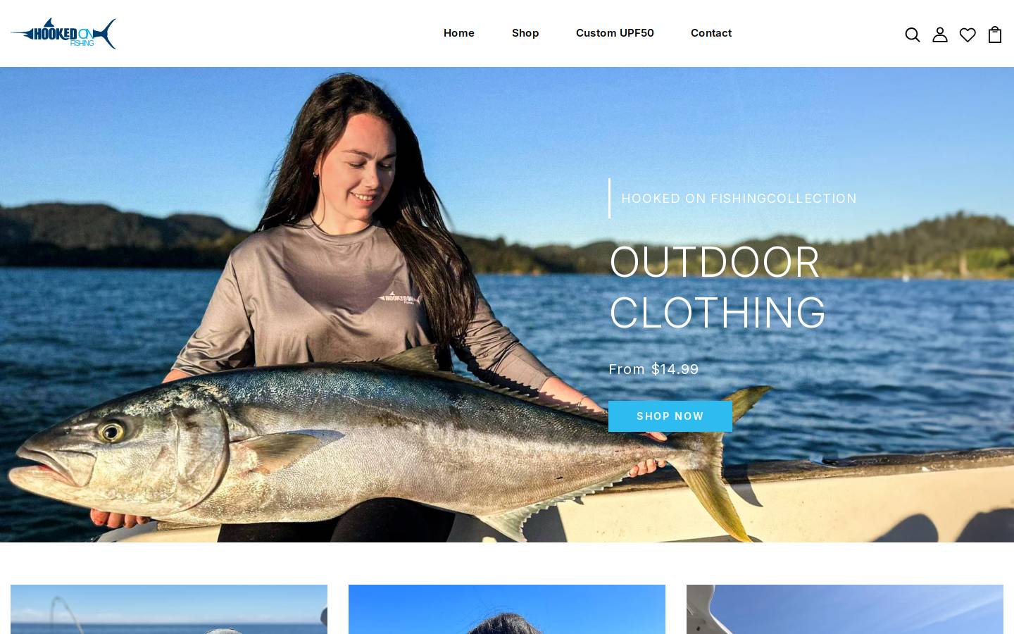 hookedonfishing.co.nz homepage screenshot