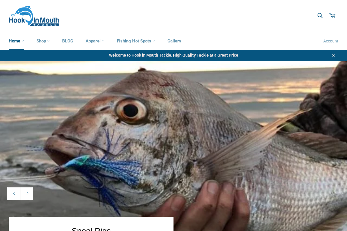 Hook in Mouth Tackle homepage screenshot
