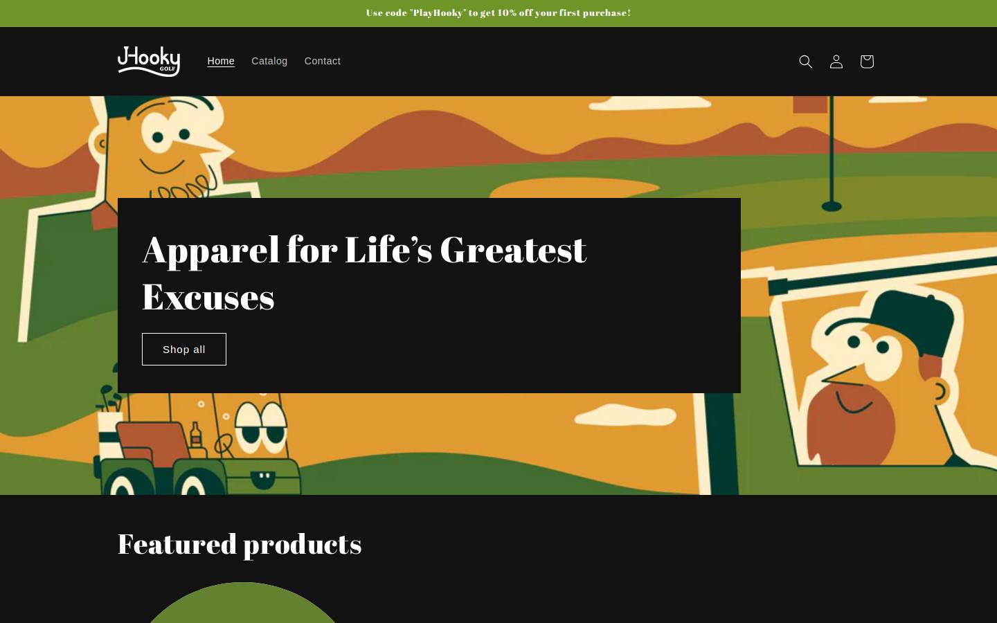 hookygolfclothing.com homepage screenshot