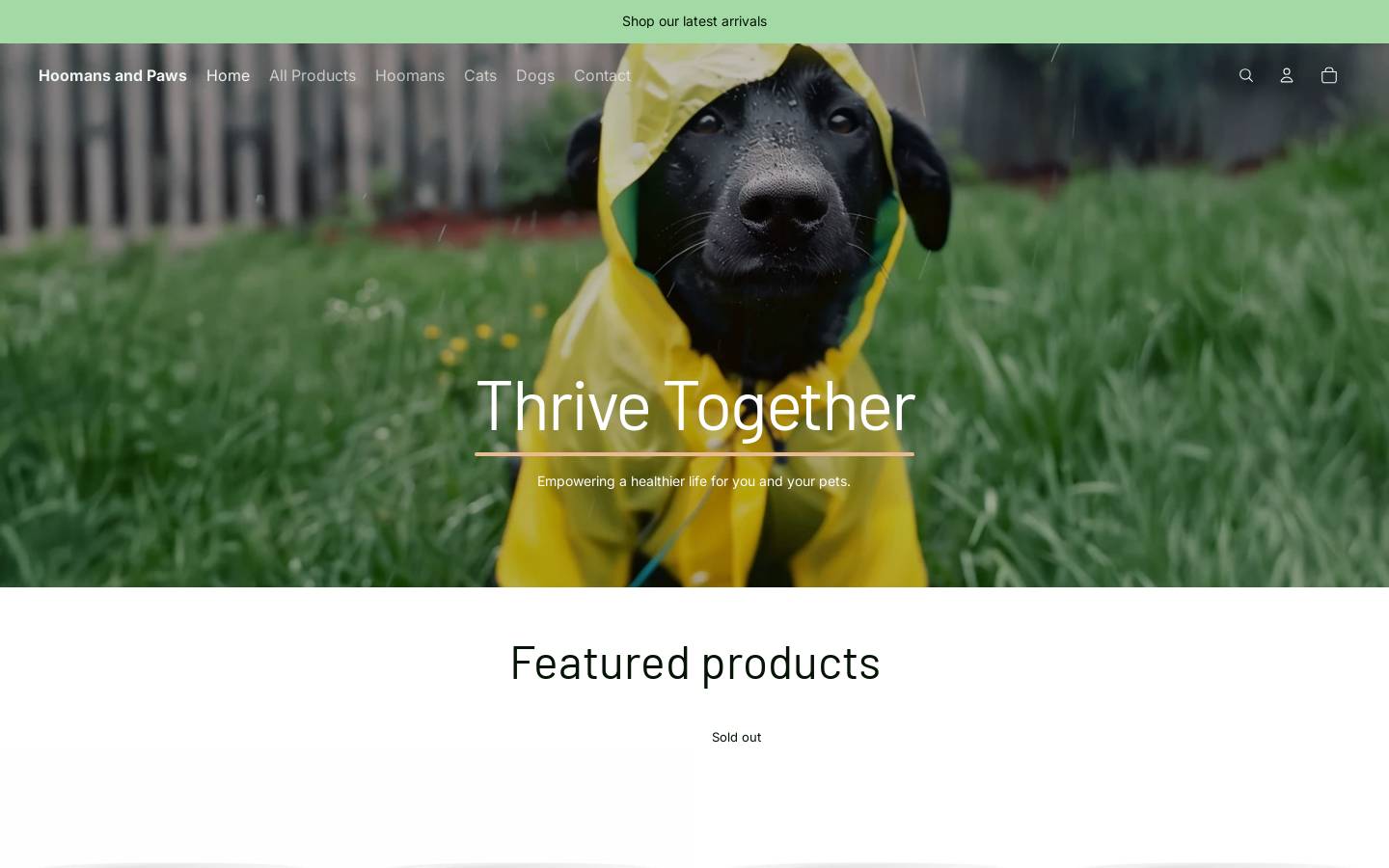 hoomansandpaws.online homepage screenshot