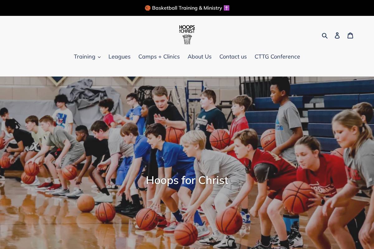 hoopsforchrist.org homepage screenshot