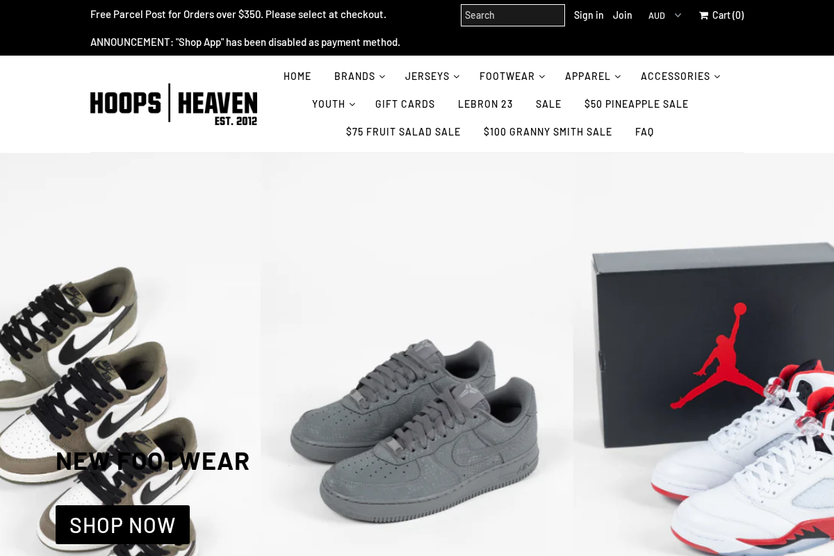 Hoops Heaven homepage screenshot