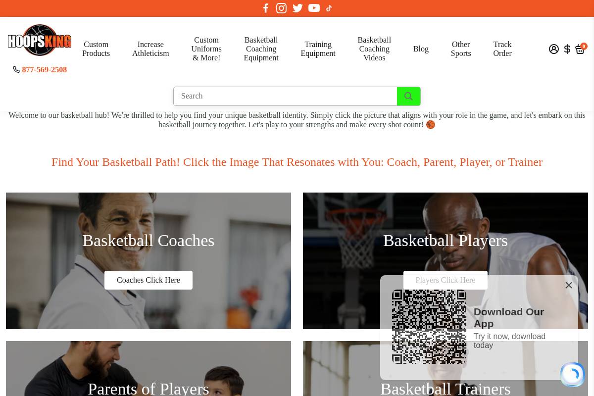 Hoops King homepage screenshot