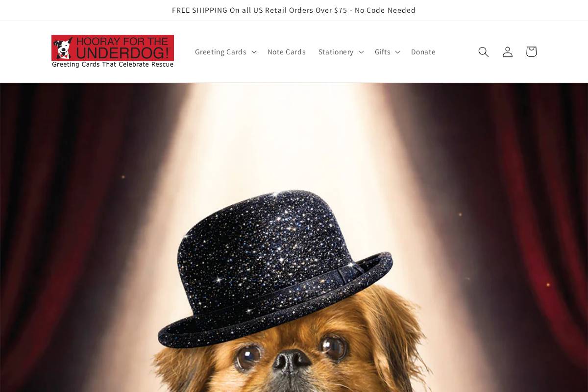 hoorayfortheunderdog.com homepage screenshot