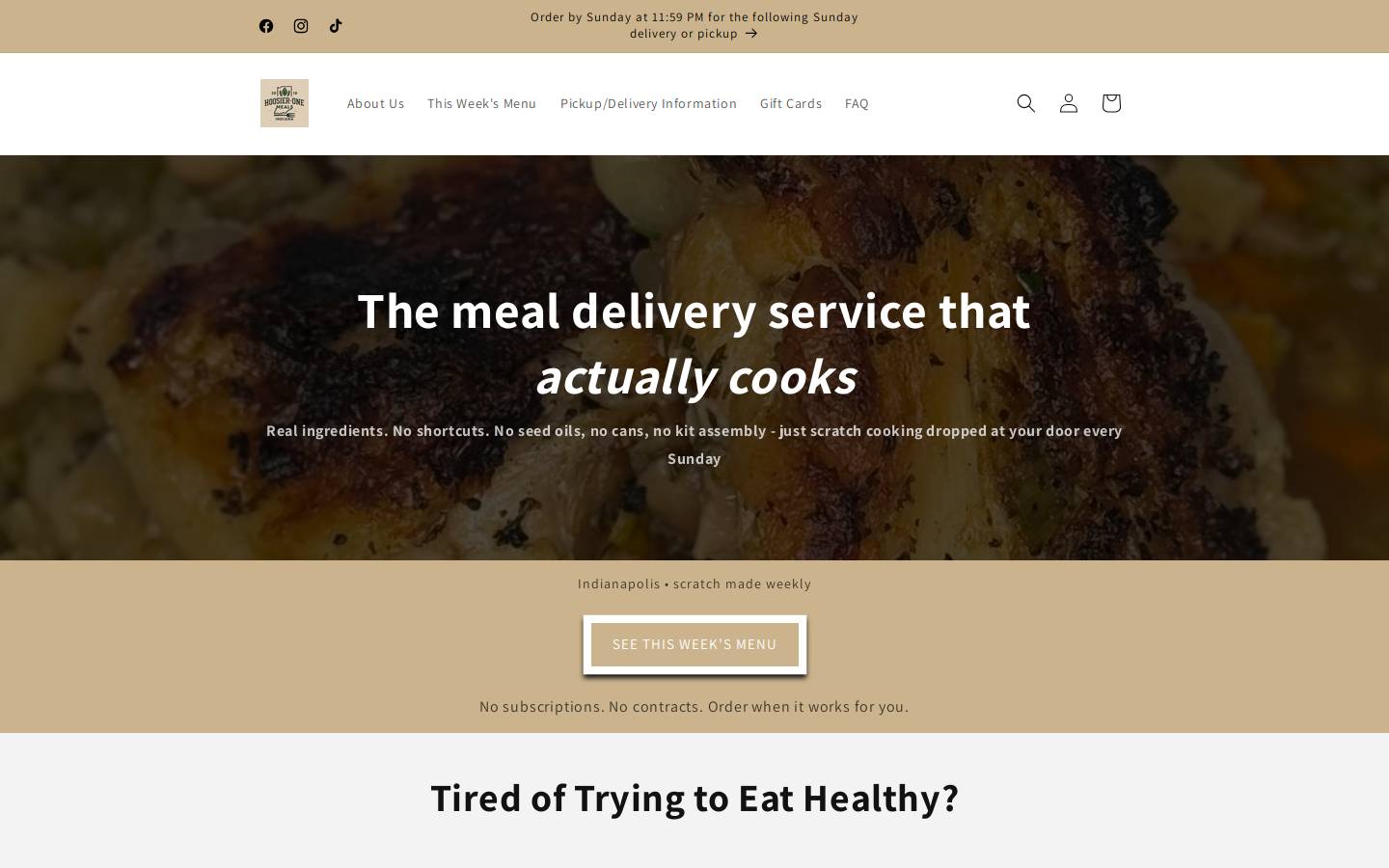 hoosierone.com homepage screenshot