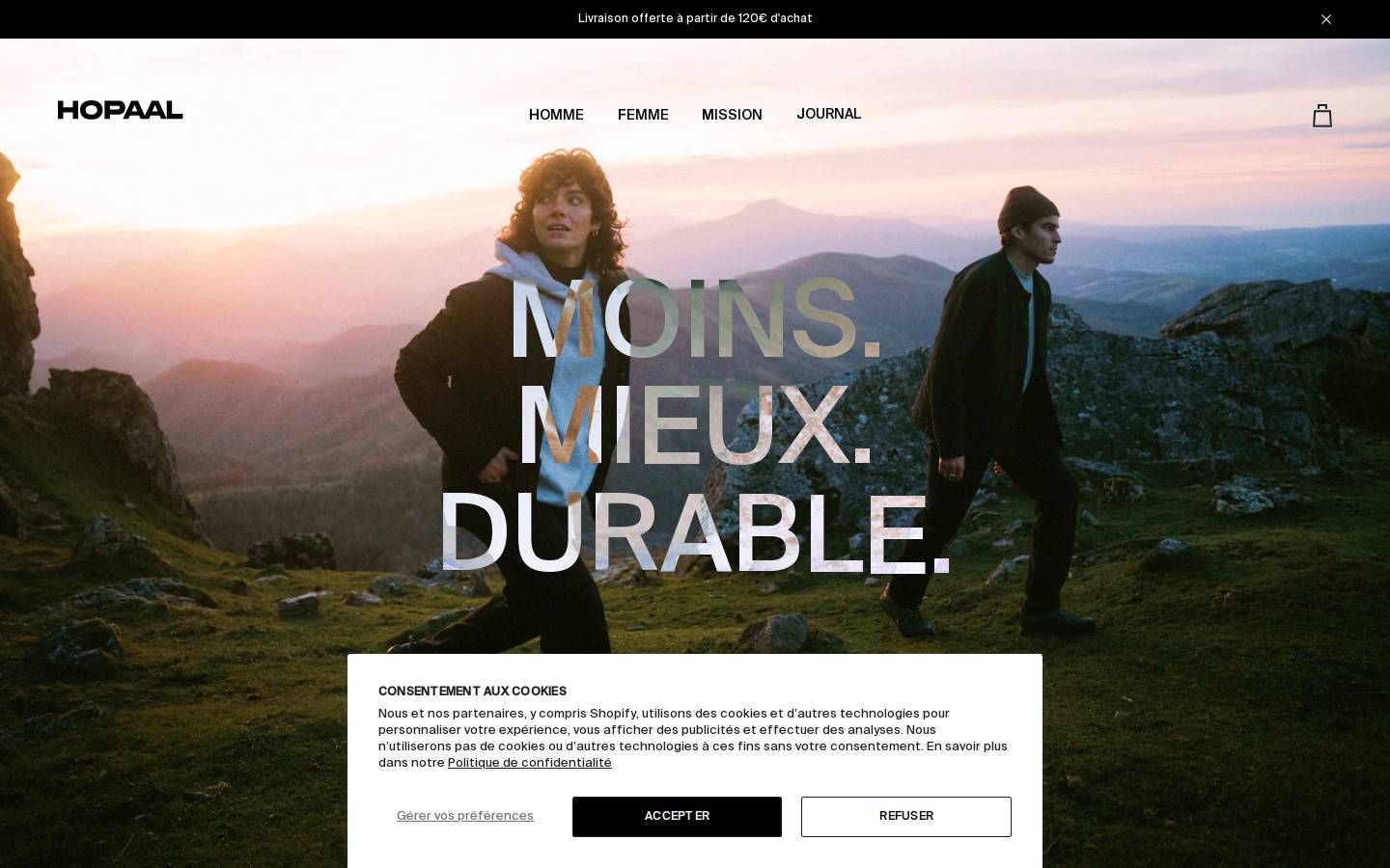 Hopaal homepage screenshot
