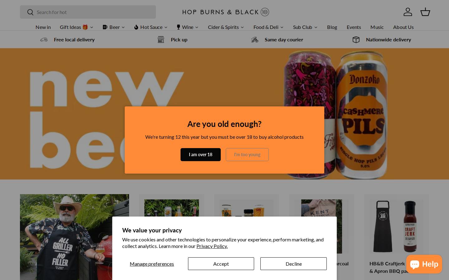 hopburnsblack.co.uk homepage screenshot