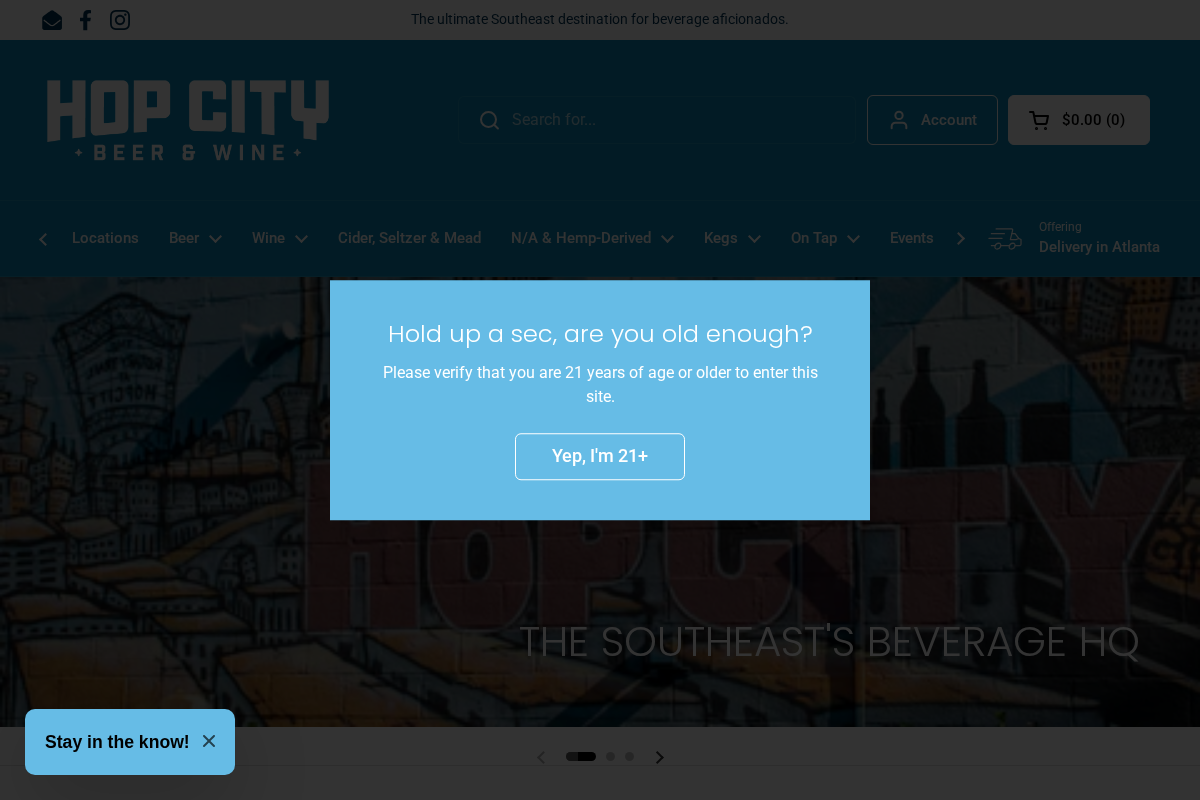 Hop City Beer & Wine homepage screenshot