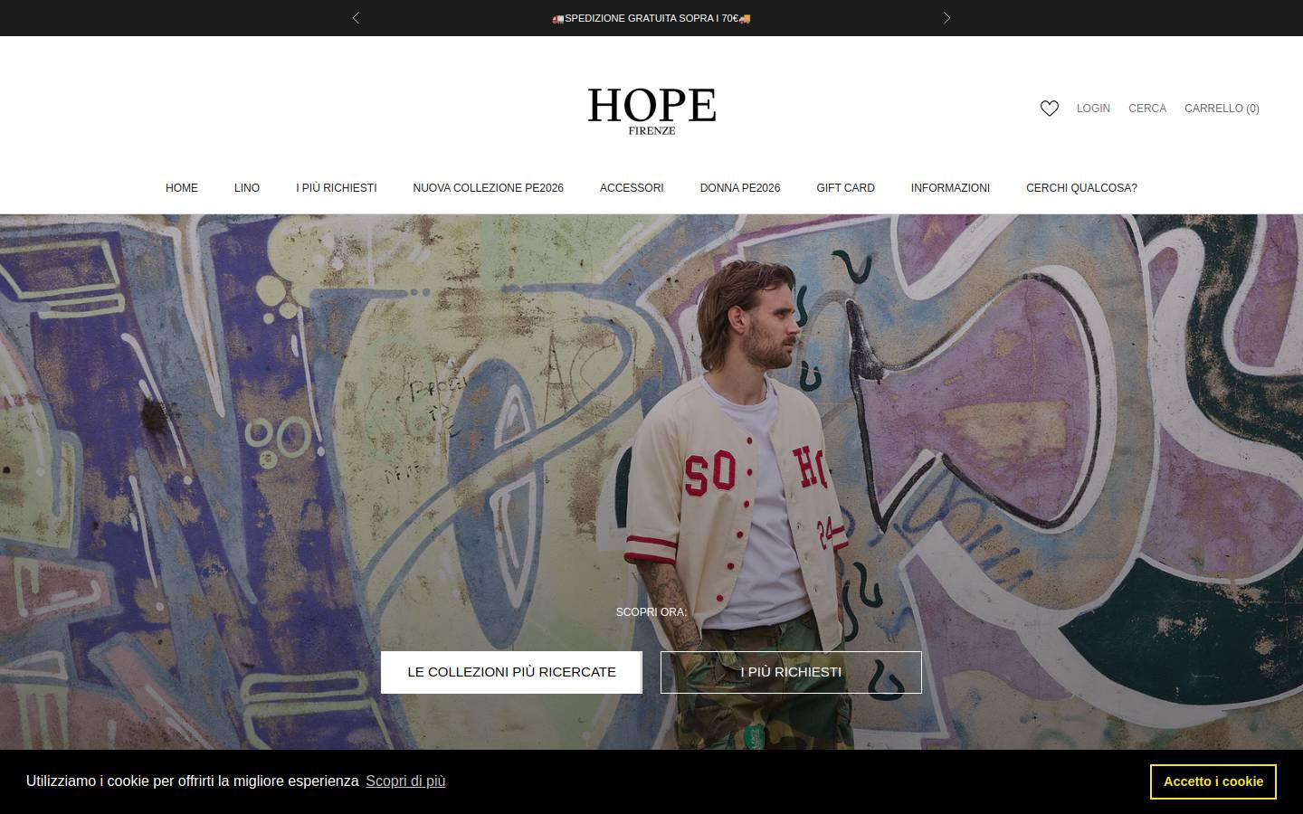Hope Firenze homepage screenshot