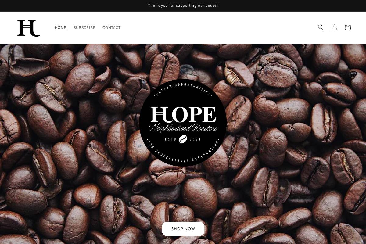 hoperoasters.org homepage screenshot