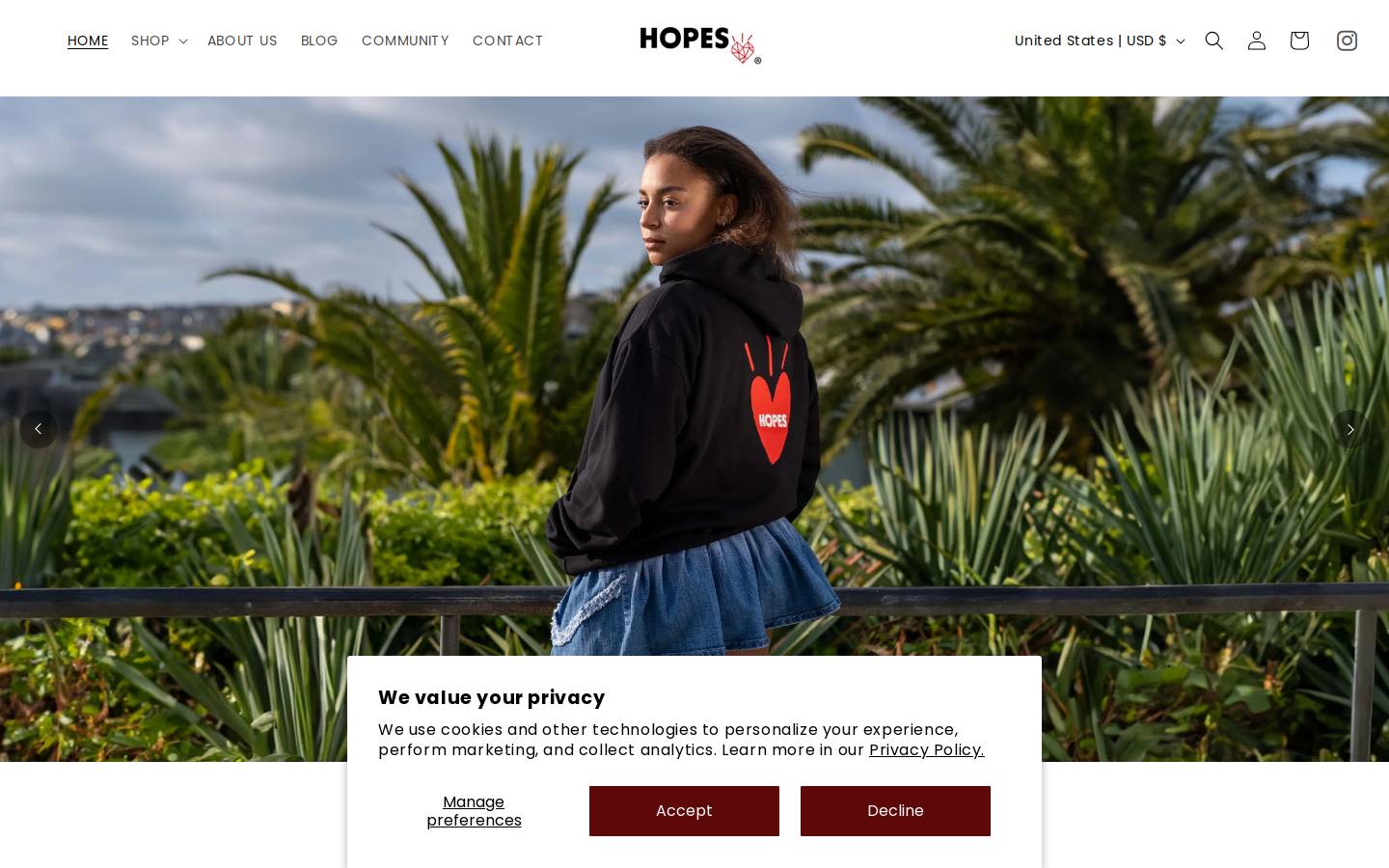 hopesbrands.com homepage screenshot