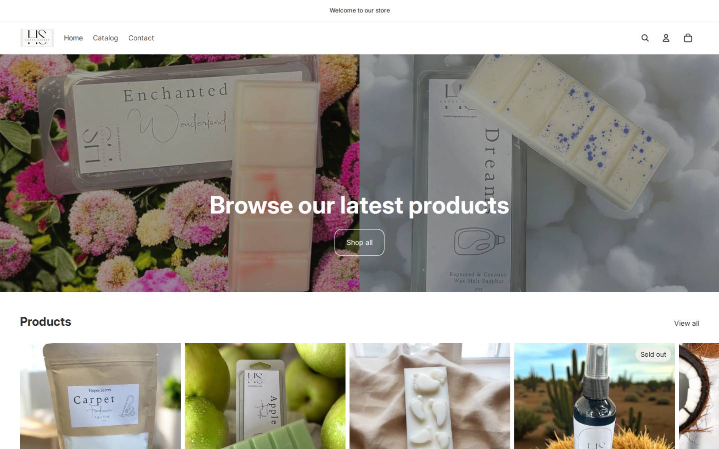 hopessecret.com homepage screenshot