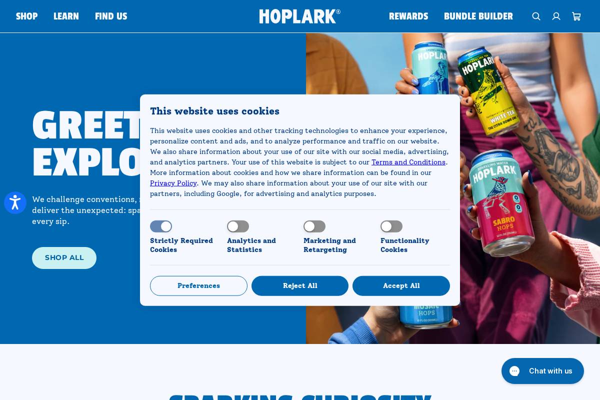 Hoplark homepage screenshot