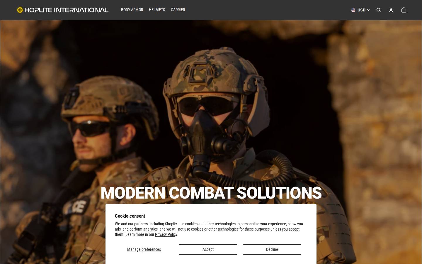 hoplite.international homepage screenshot