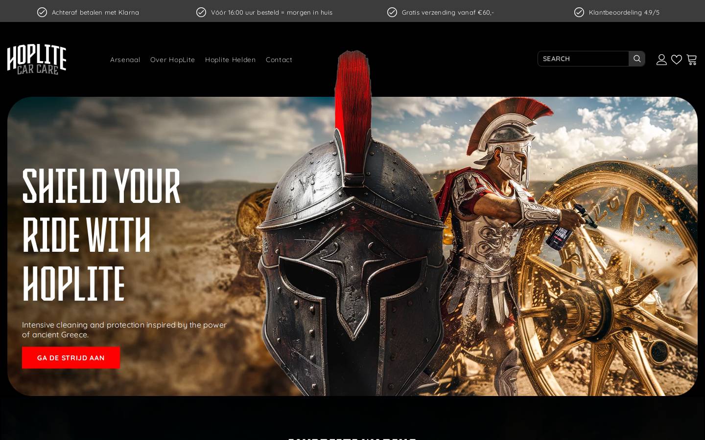 Hopliteproducts homepage screenshot
