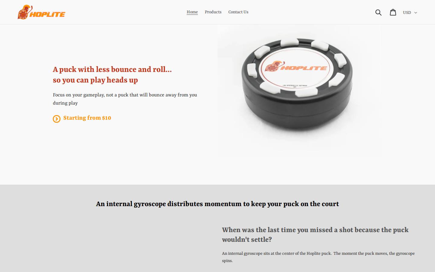 hoplitepuck.com homepage screenshot