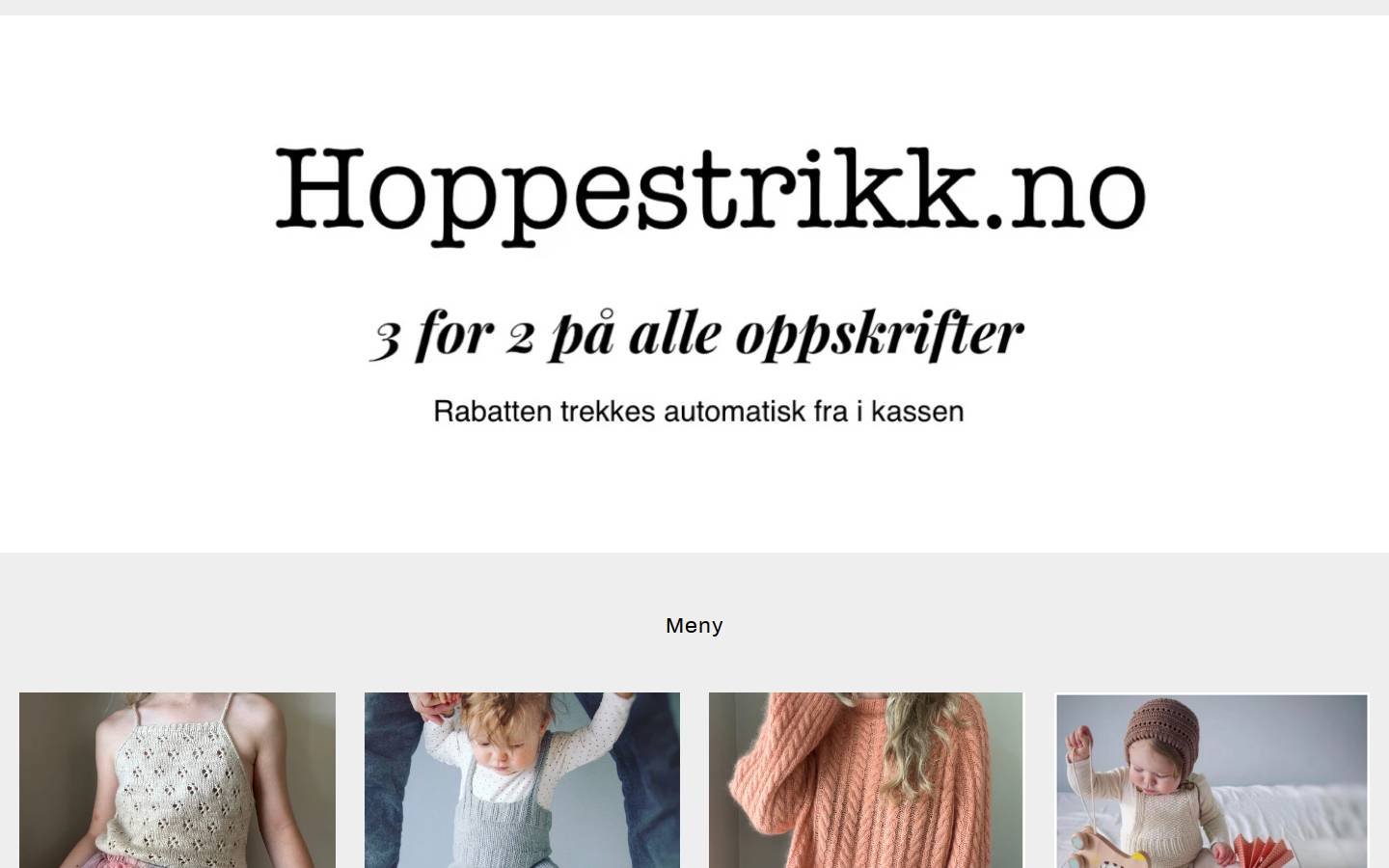 hoppestrikk.no homepage screenshot