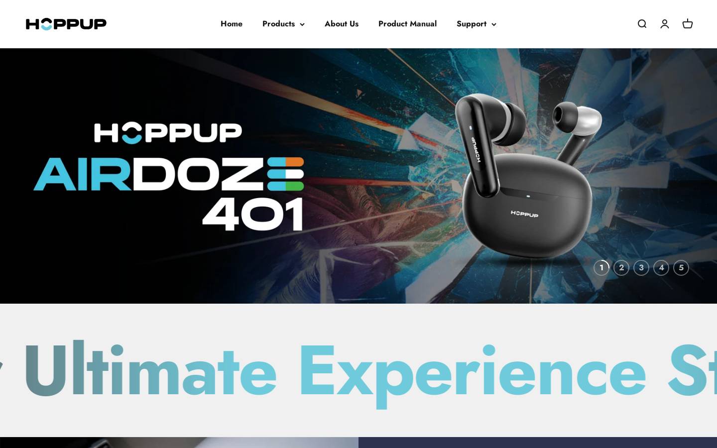 Hoppup homepage screenshot