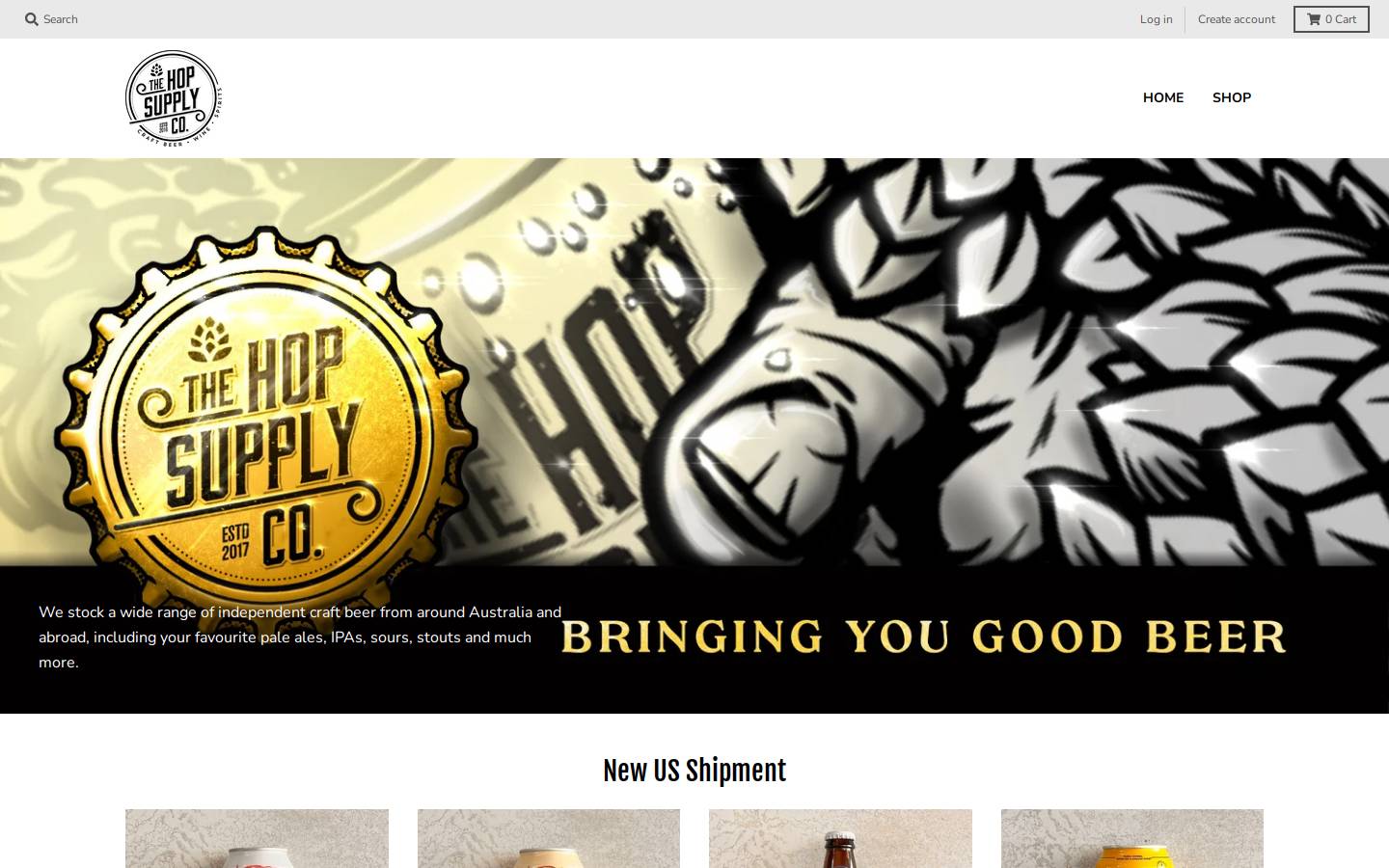 hopsupplyco.com.au homepage screenshot