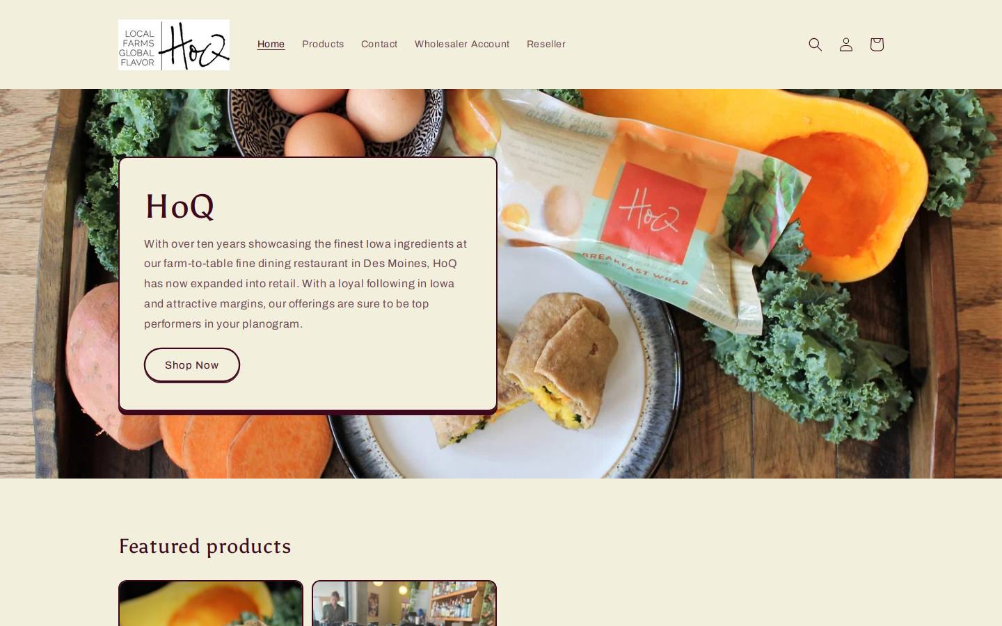 hoqkitchen.com homepage screenshot