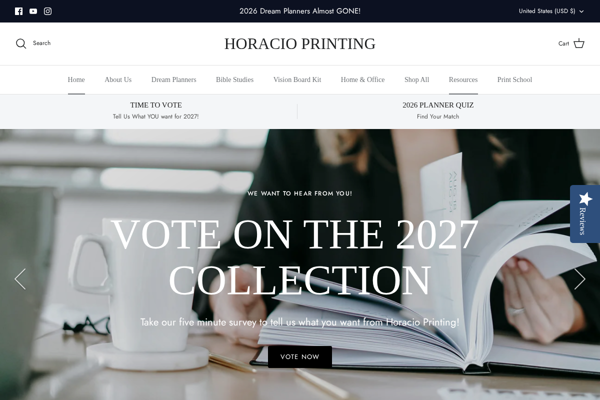 Horacio Printing homepage screenshot