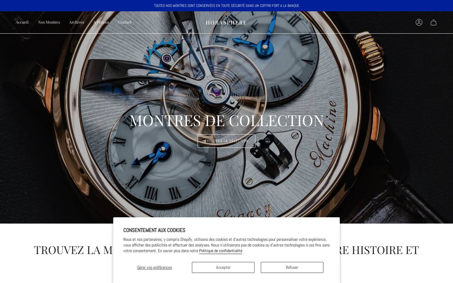 Horasphere homepage screenshot