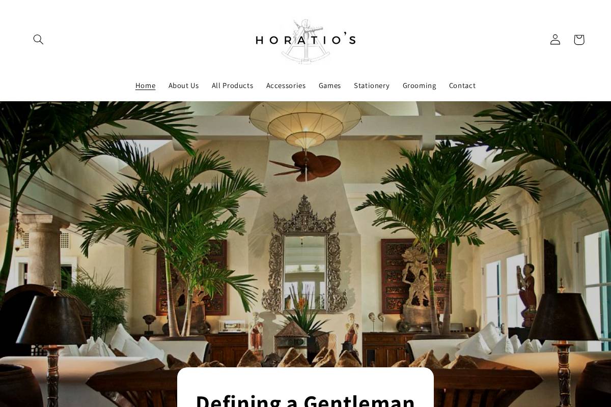 horatios.store homepage screenshot
