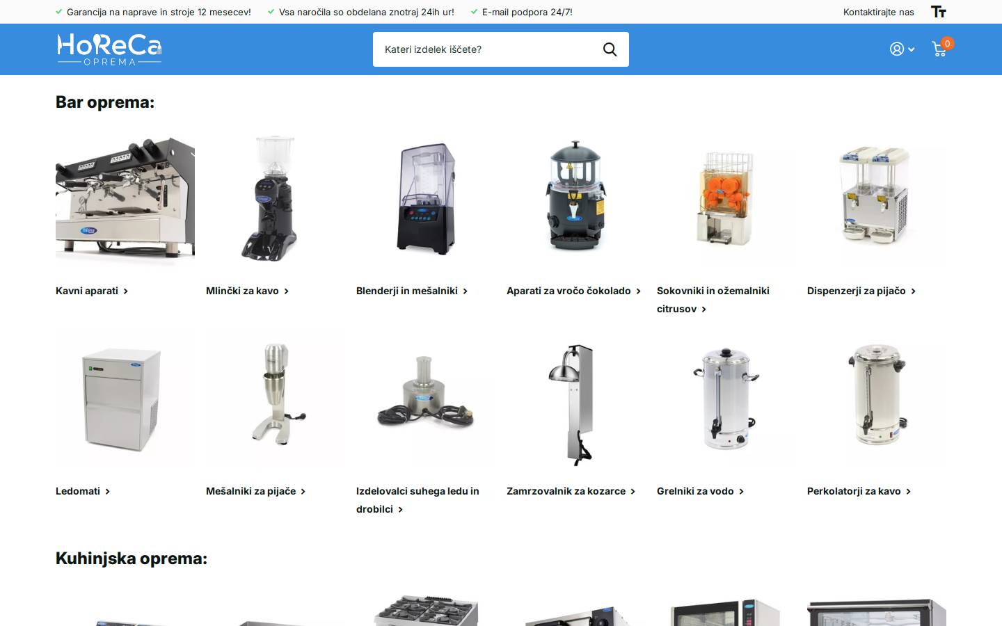 horeca-oprema.com homepage screenshot