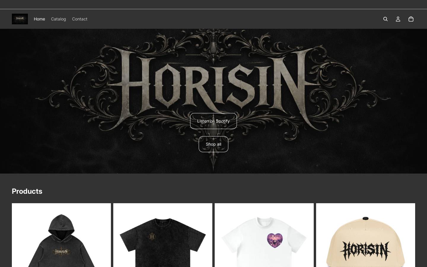 horisin.store homepage screenshot