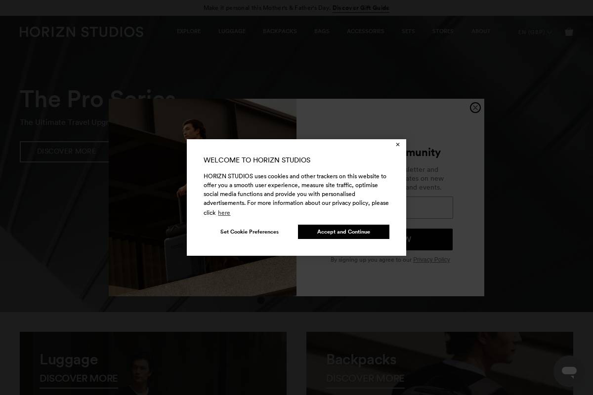 Horizn Studios homepage screenshot