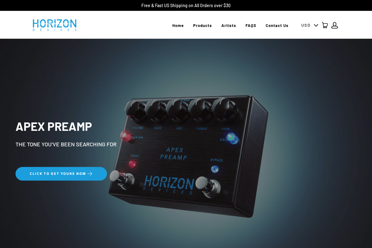 Horizon Devices homepage screenshot
