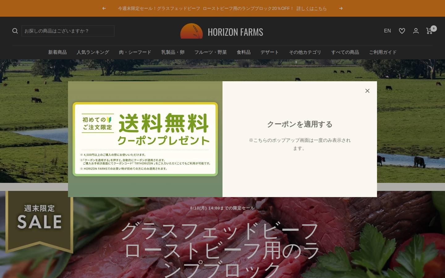 horizonfarms.jp homepage screenshot