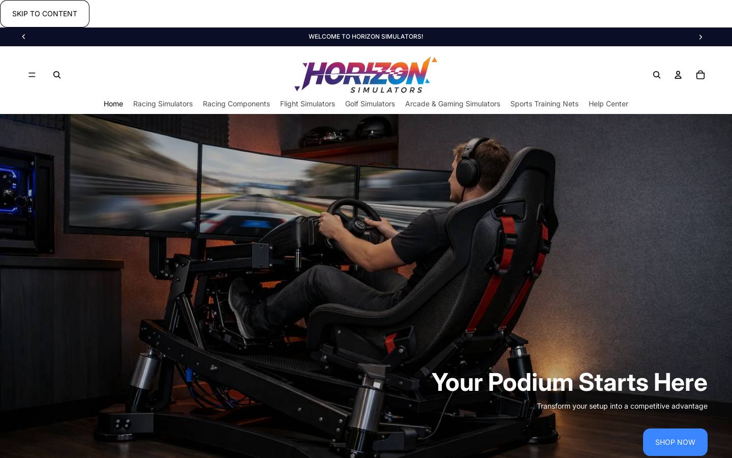 horizonsimulators.com homepage screenshot
