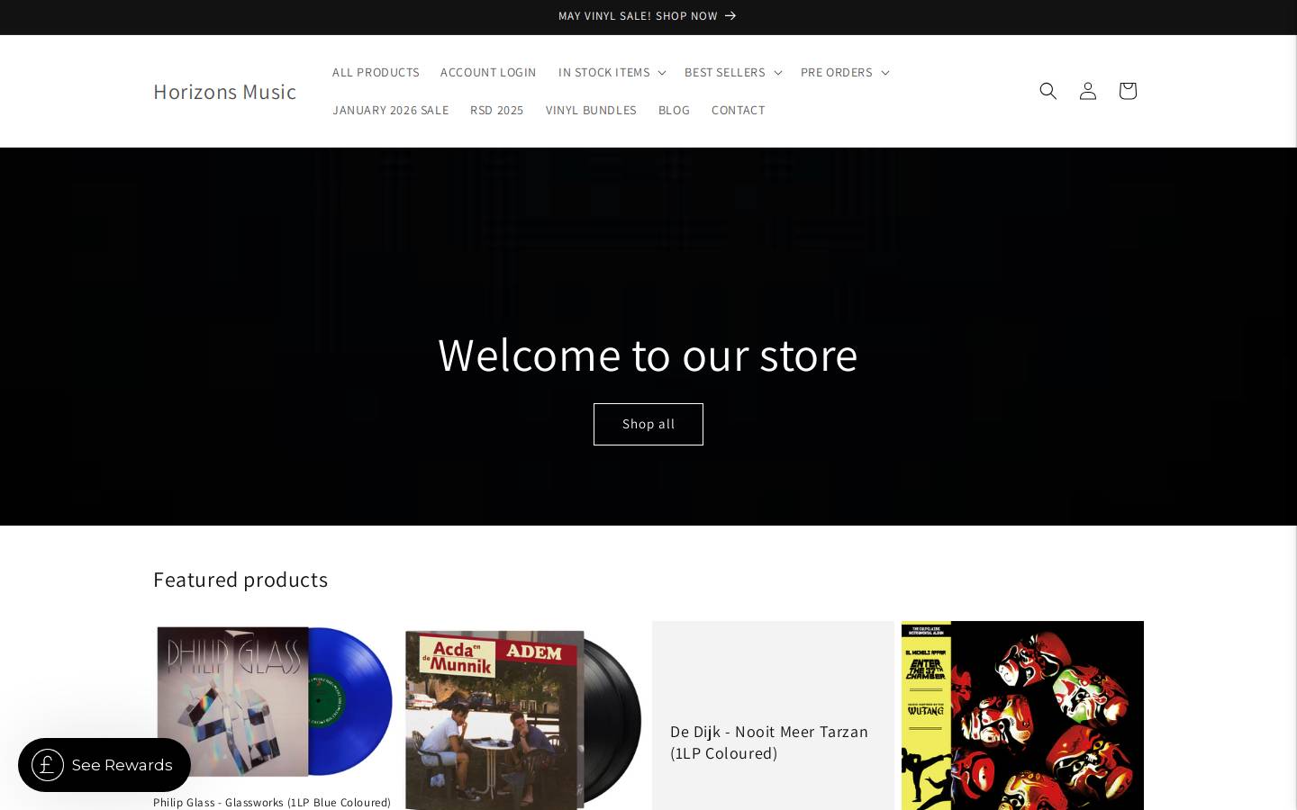 horizonsmusic.co.uk homepage screenshot