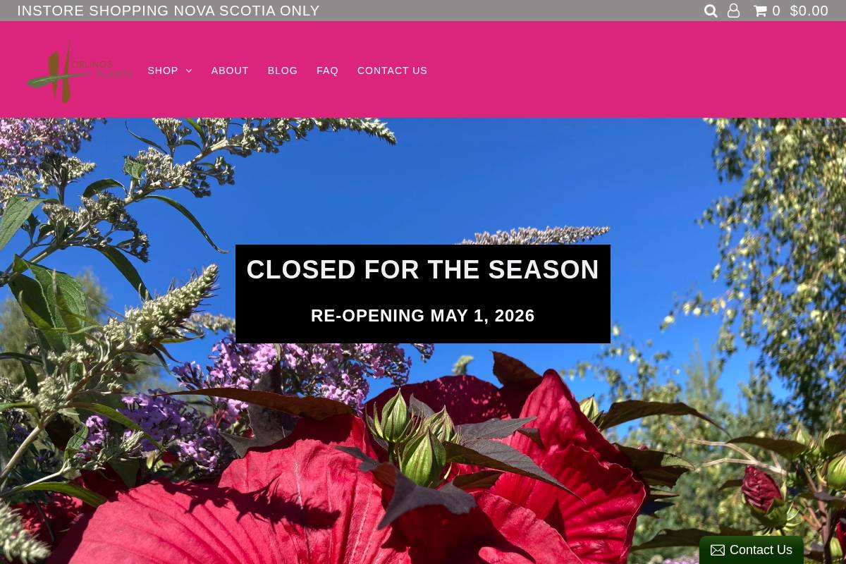 horlingsplants.ca homepage screenshot