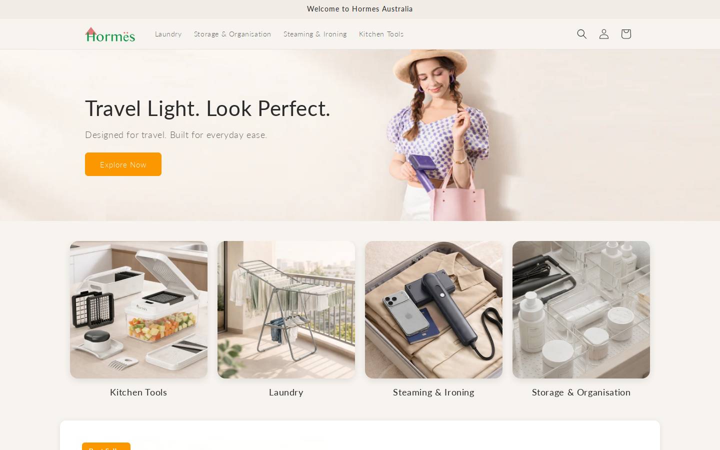 hormes.com.au homepage screenshot