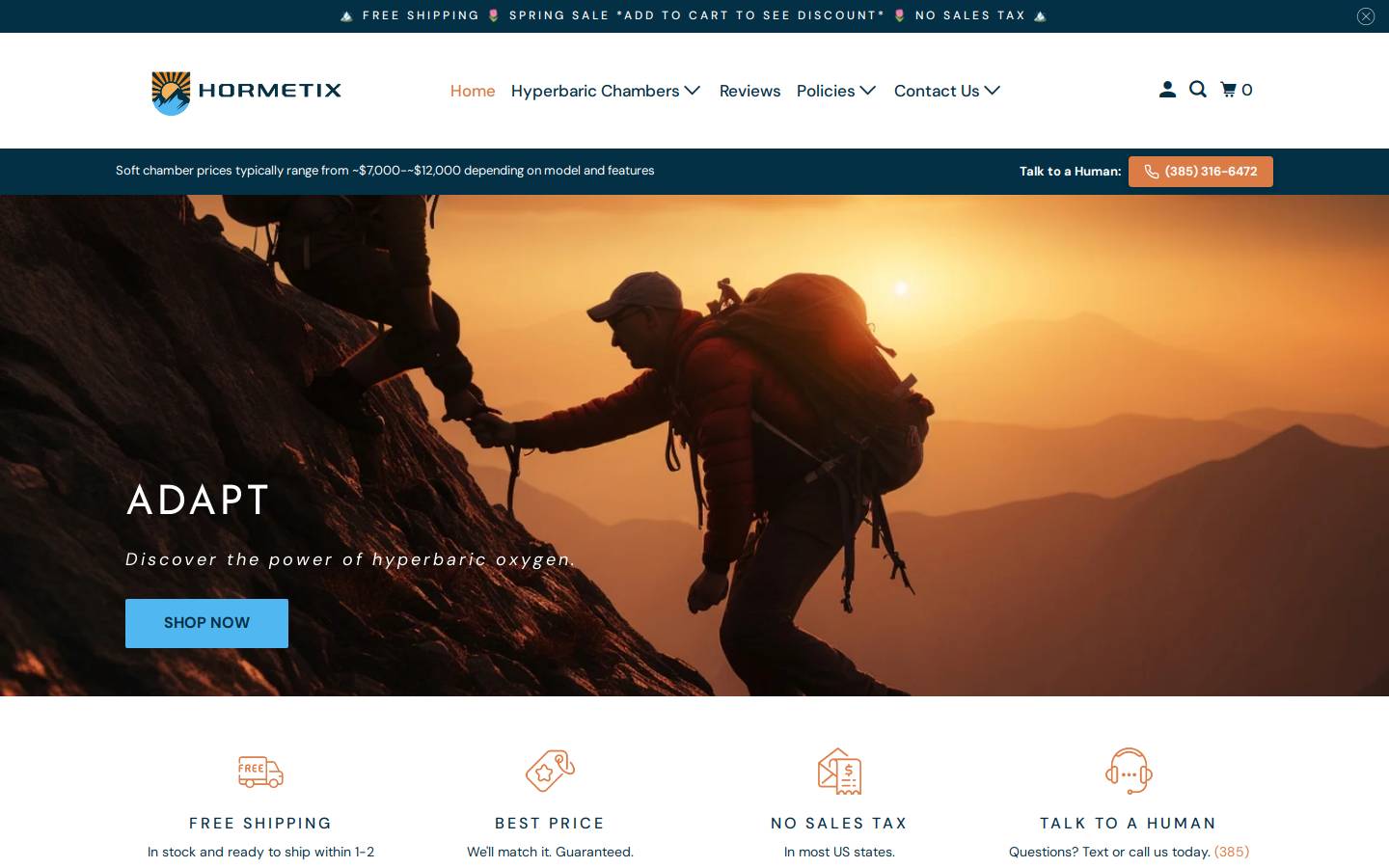 hormetix.com homepage screenshot