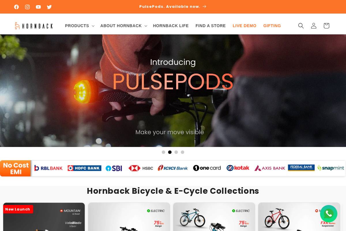 hornback.bike homepage screenshot