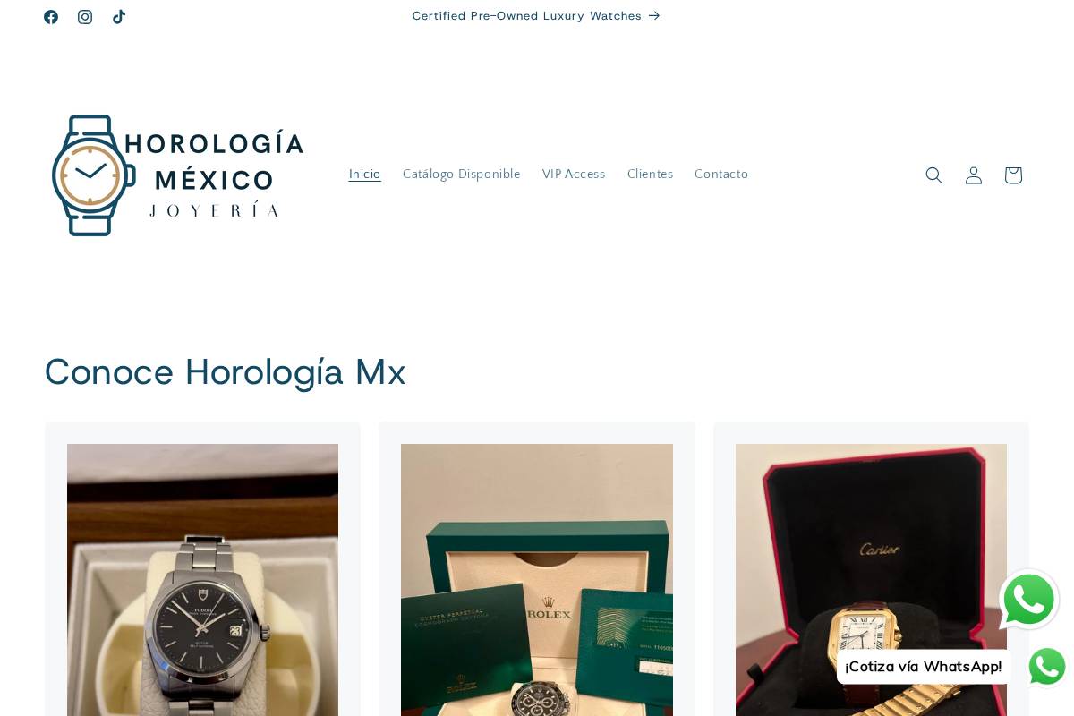 horologiamx.com homepage screenshot
