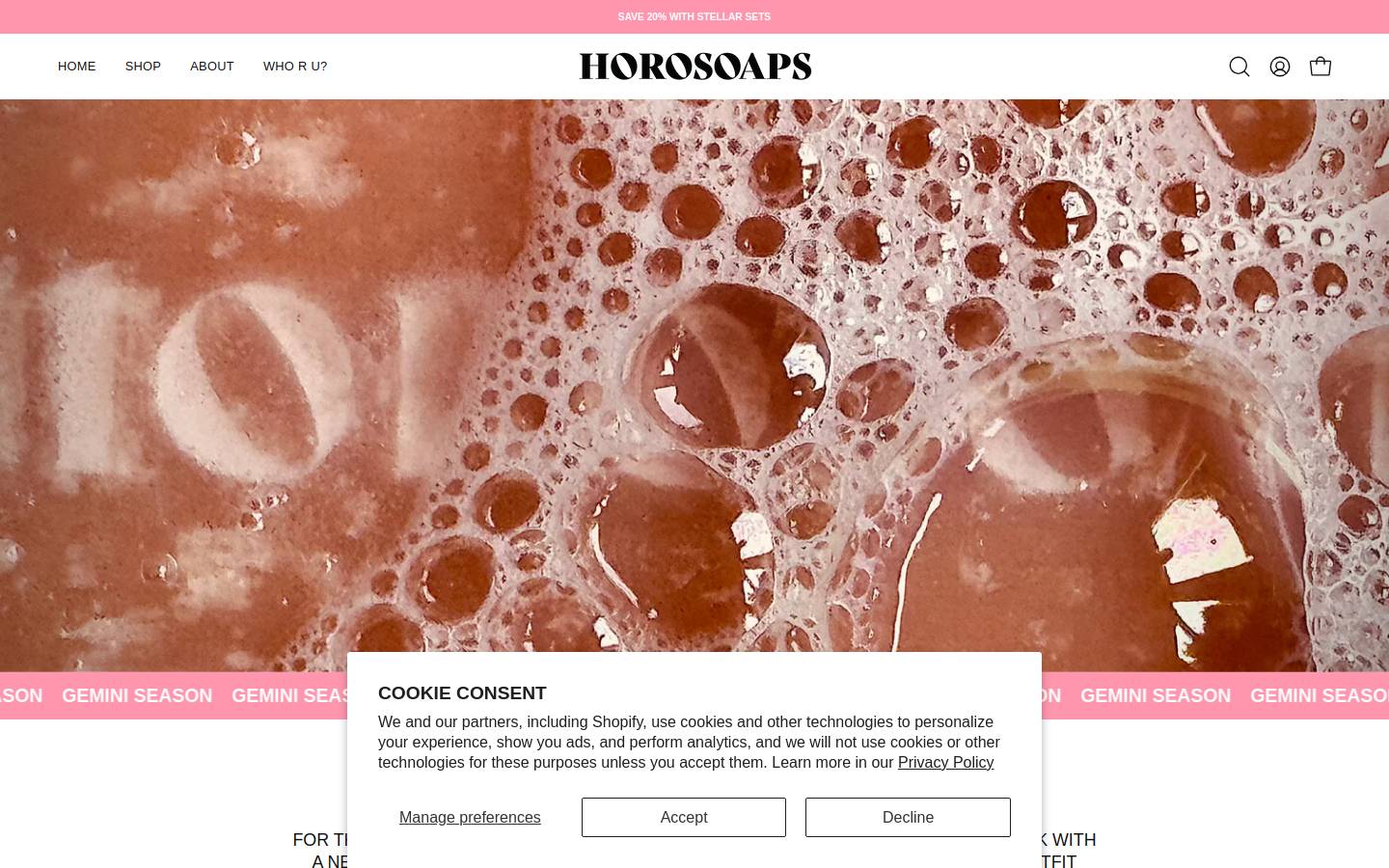 Horosoaps homepage screenshot