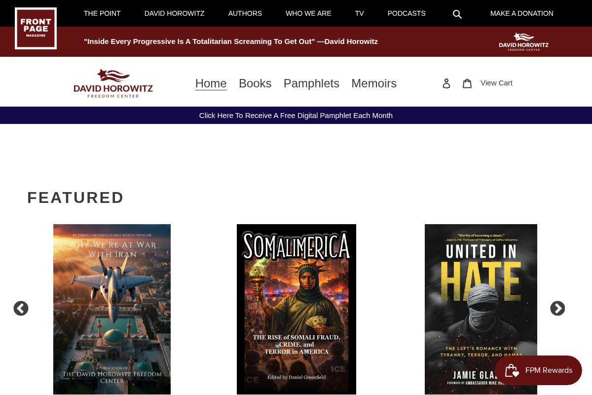 horowitzfreedomcenterstore.org homepage screenshot