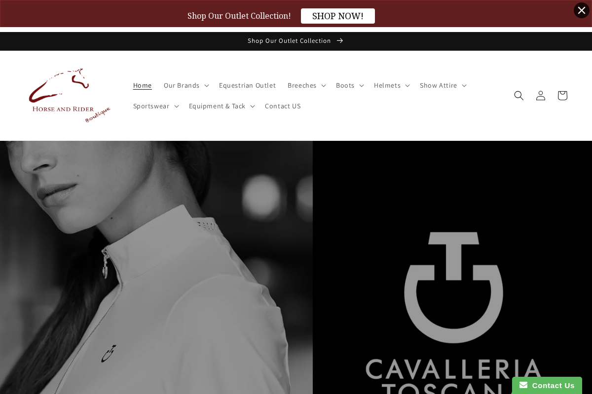 Horse & Rider Boutique homepage screenshot