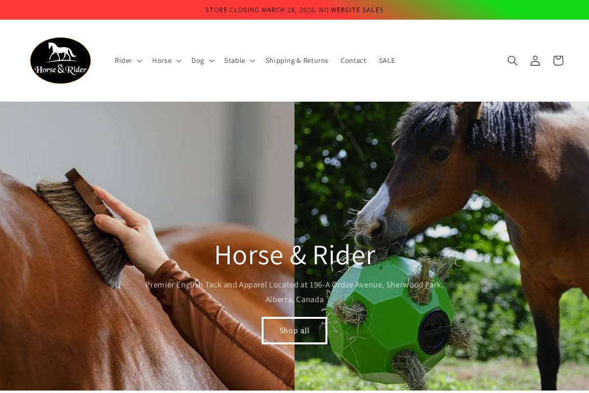 horseandridertack.com homepage screenshot