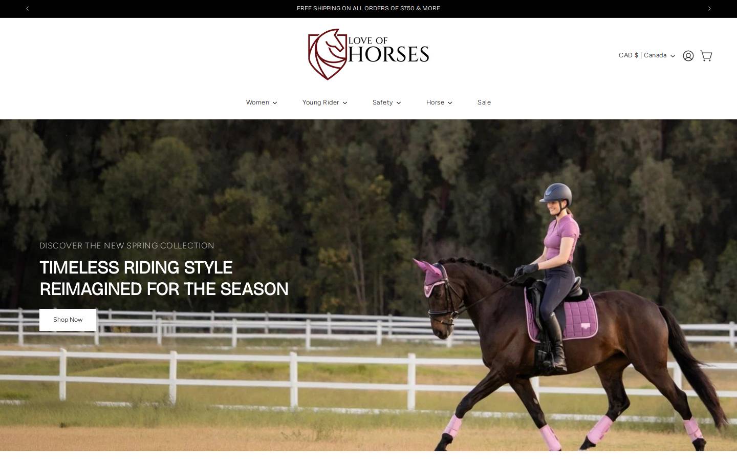 horselove.ca homepage screenshot