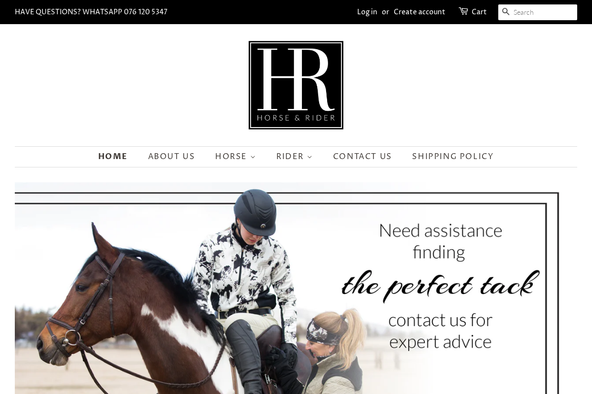 HorseandRiderSA homepage screenshot