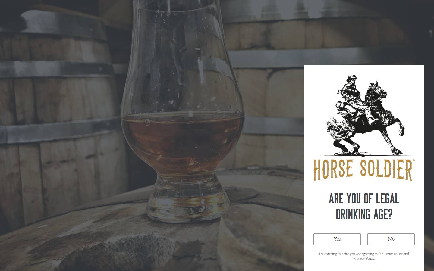 horsesoldierbourbon.com homepage screenshot