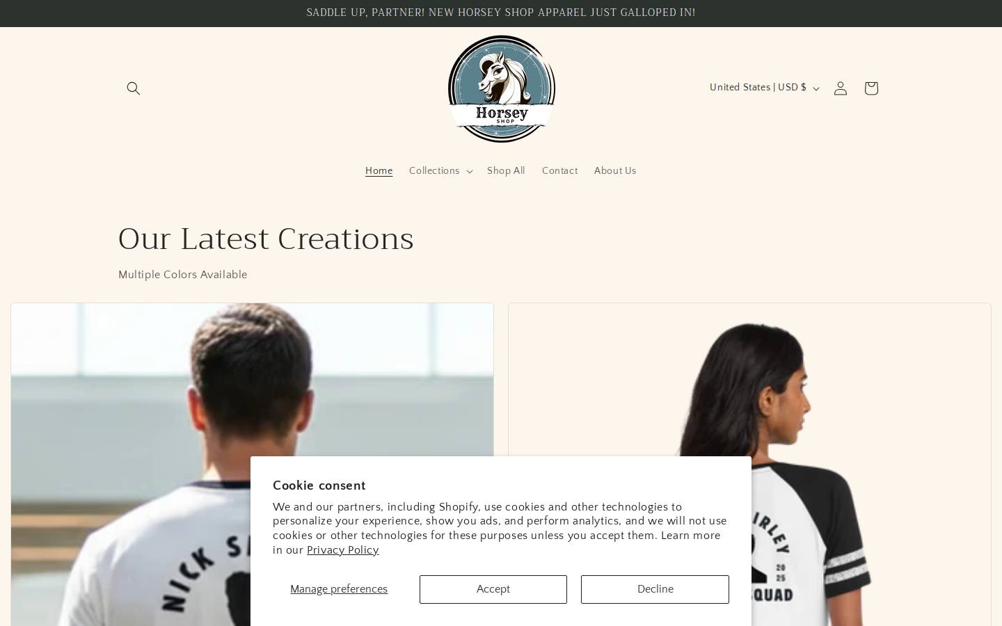 horsey.shop homepage screenshot