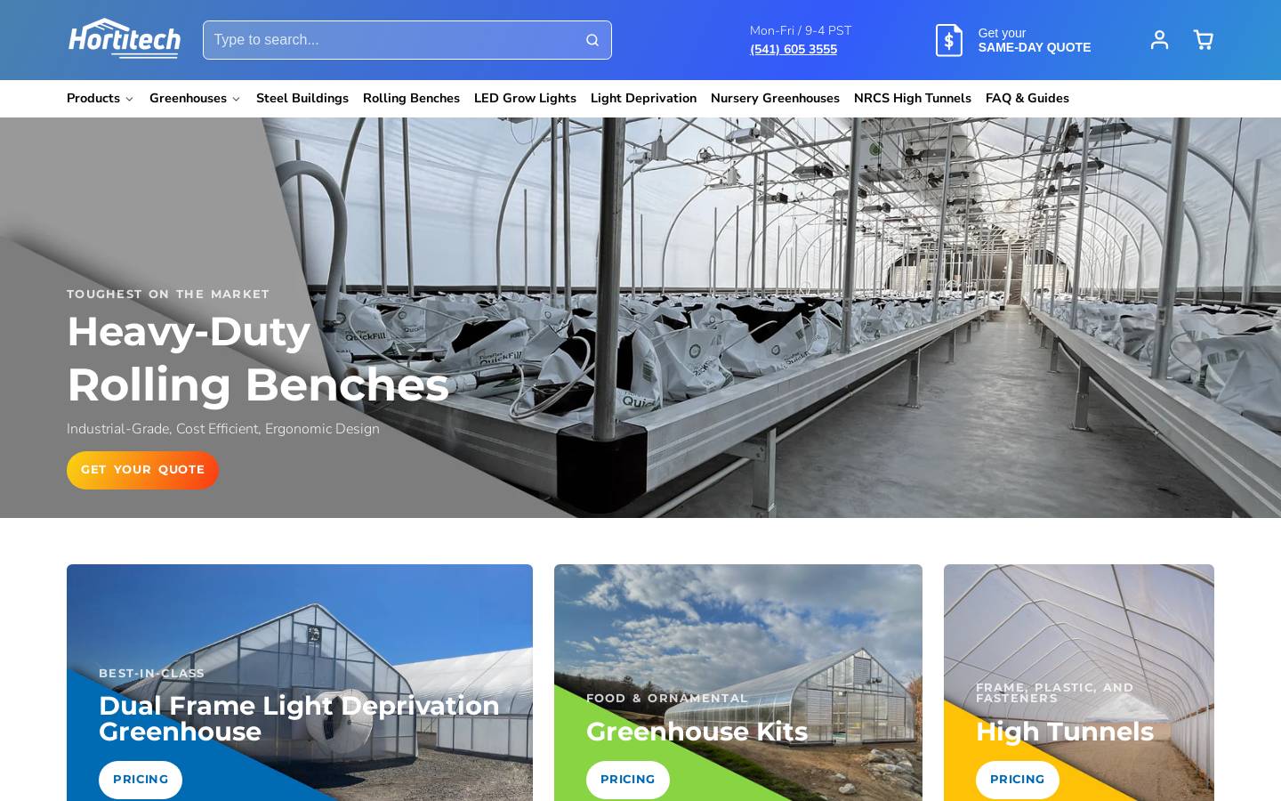 hortitechdirect.com homepage screenshot